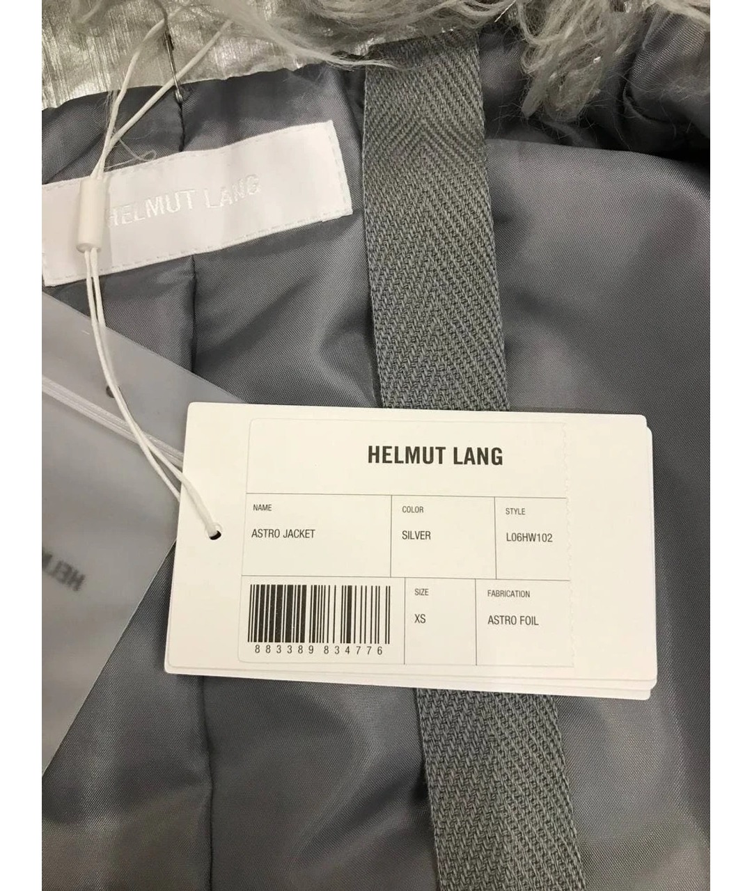 HELMUT LANG Серебряная полиэстеровая куртка, фото 4