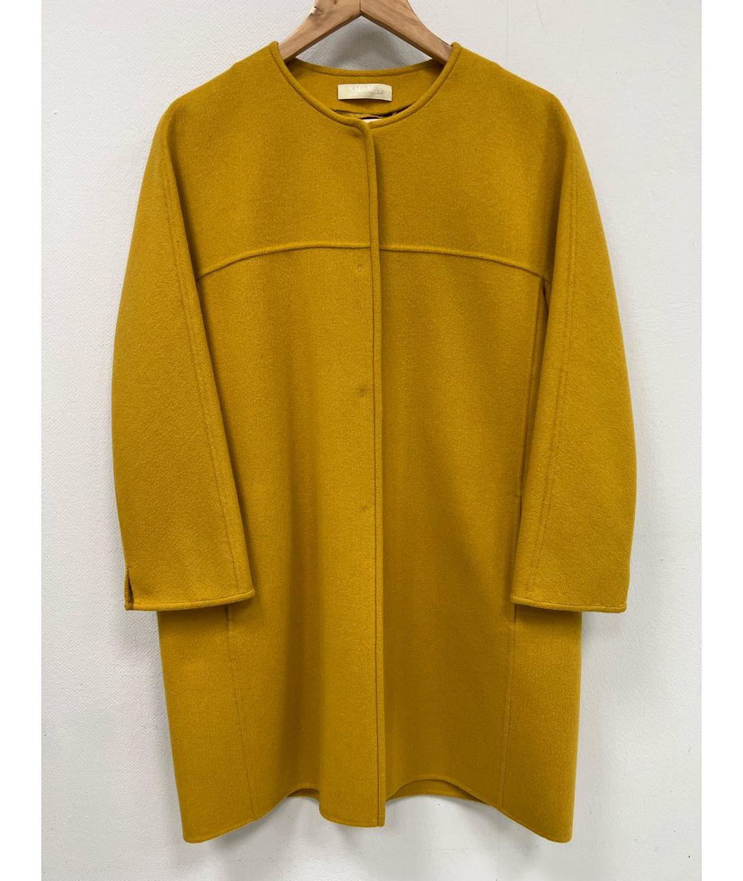 'S MAX MARA Горчичное шерстяное пальто, фото 8