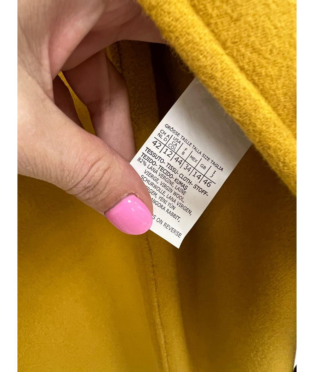 'S MAX MARA Горчичное шерстяное пальто, фото 6
