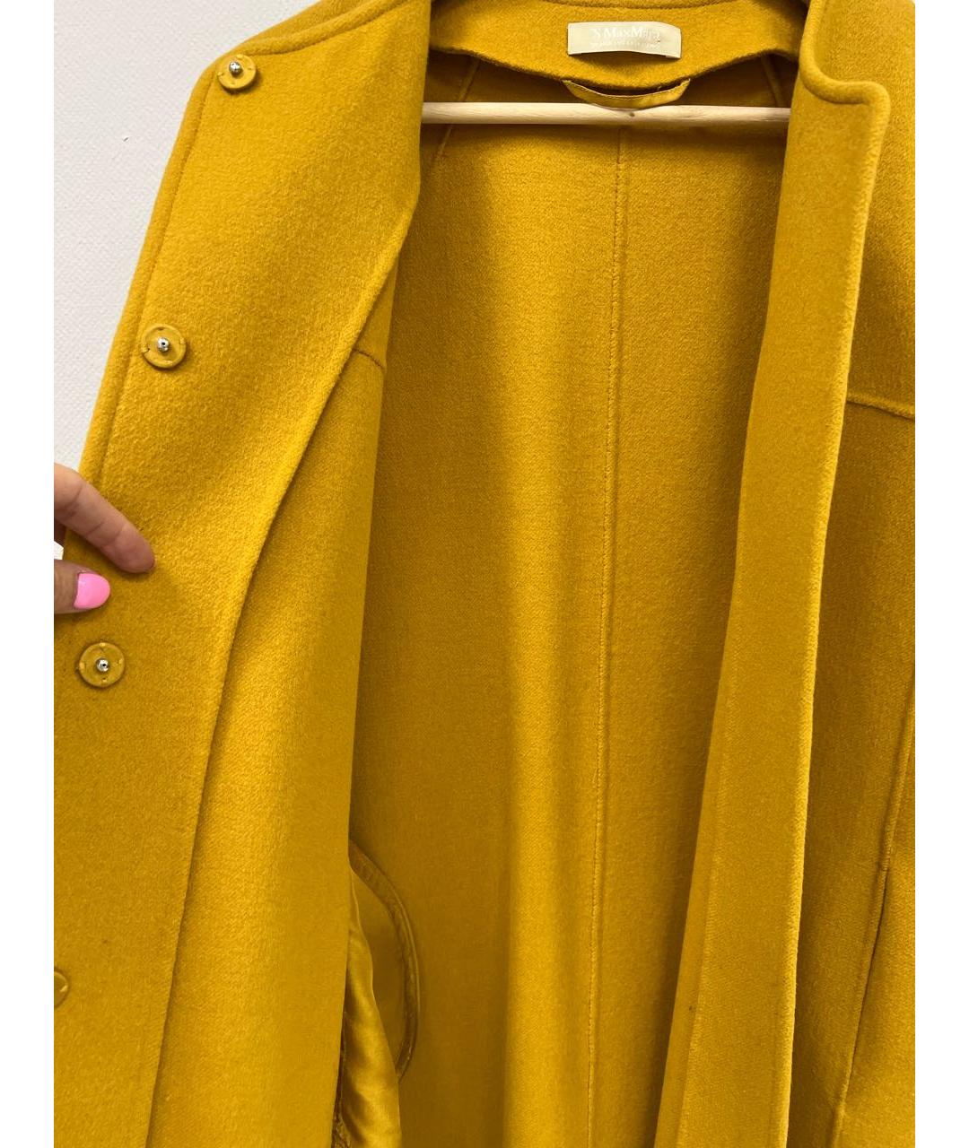 'S MAX MARA Горчичное шерстяное пальто, фото 5