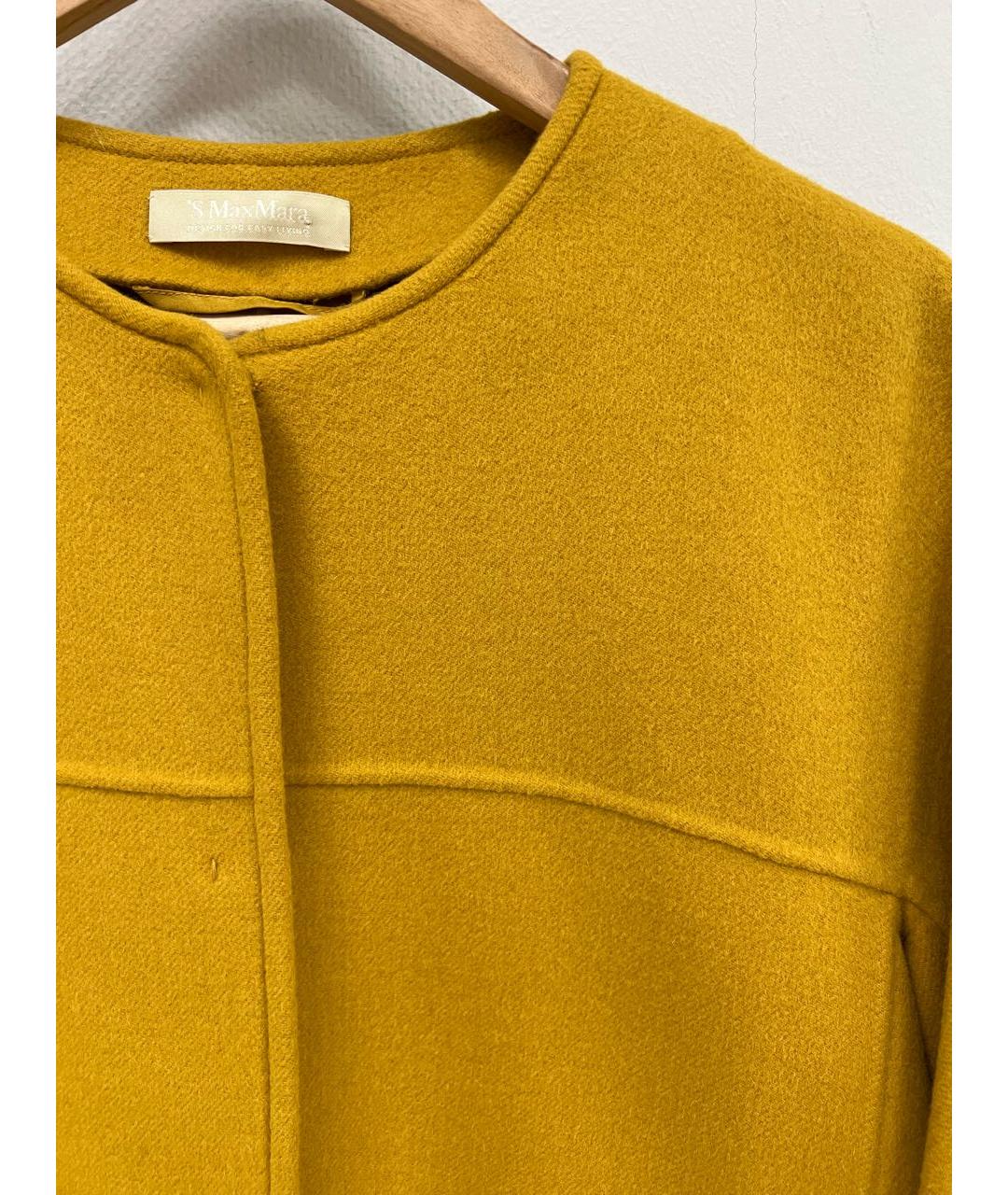 'S MAX MARA Горчичное шерстяное пальто, фото 3