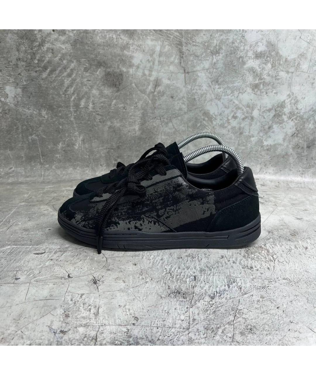 STONE ISLAND Черные замшевые низкие кроссовки / кеды, фото 7