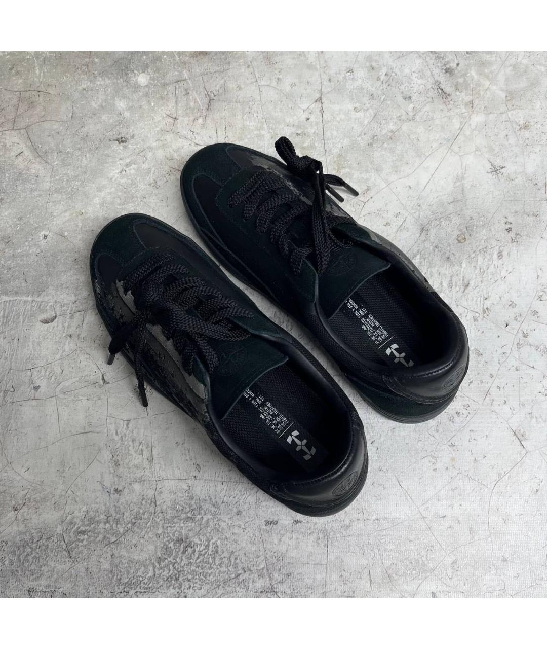 STONE ISLAND Черные замшевые низкие кроссовки / кеды, фото 5