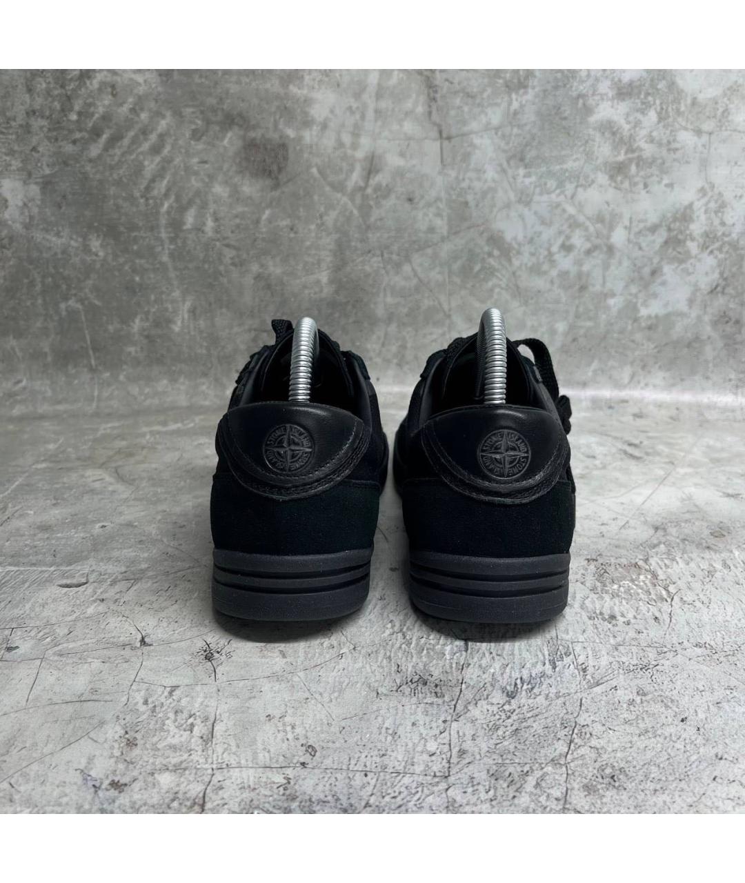 STONE ISLAND Черные замшевые низкие кроссовки / кеды, фото 3