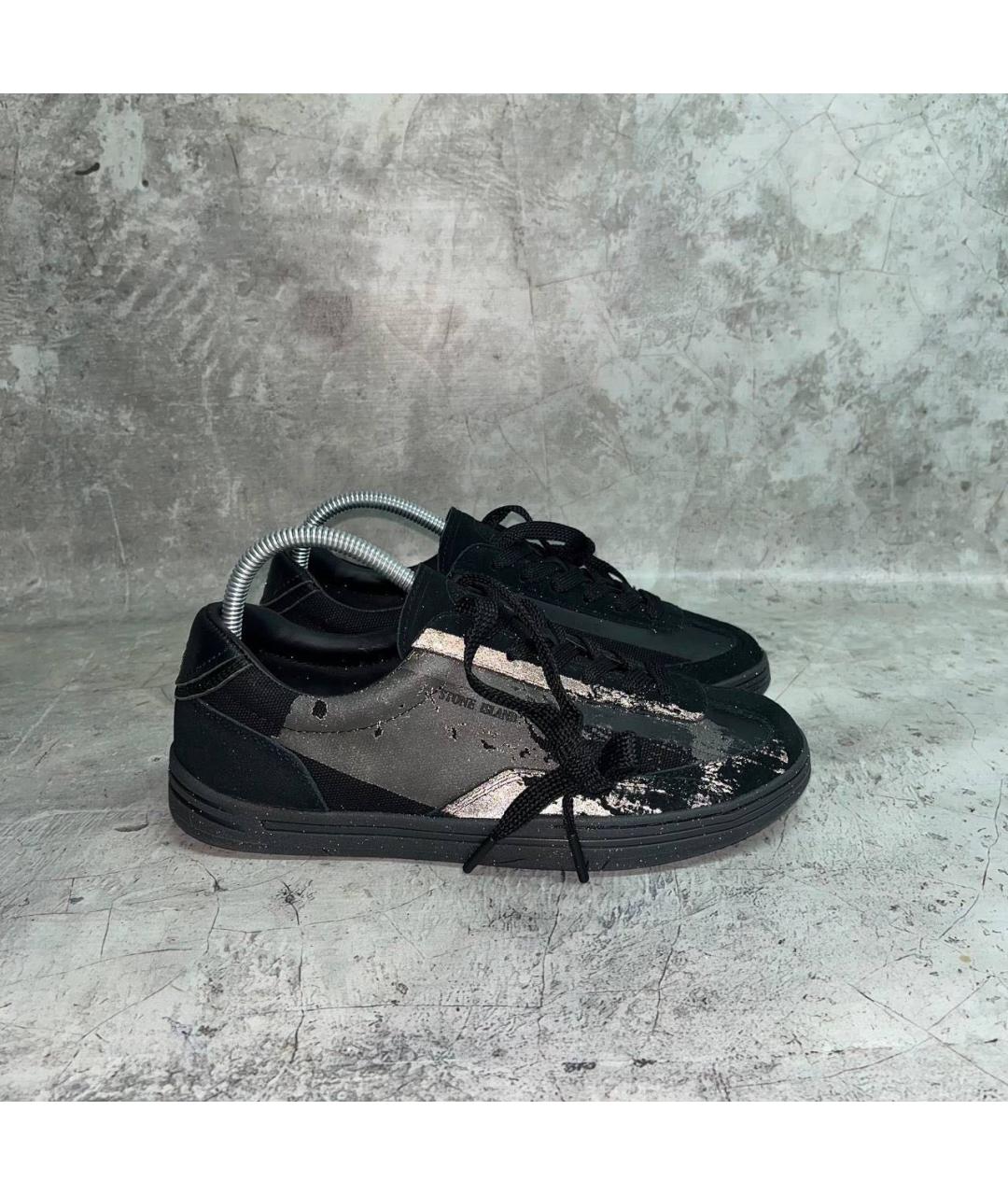 STONE ISLAND Черные замшевые низкие кроссовки / кеды, фото 6