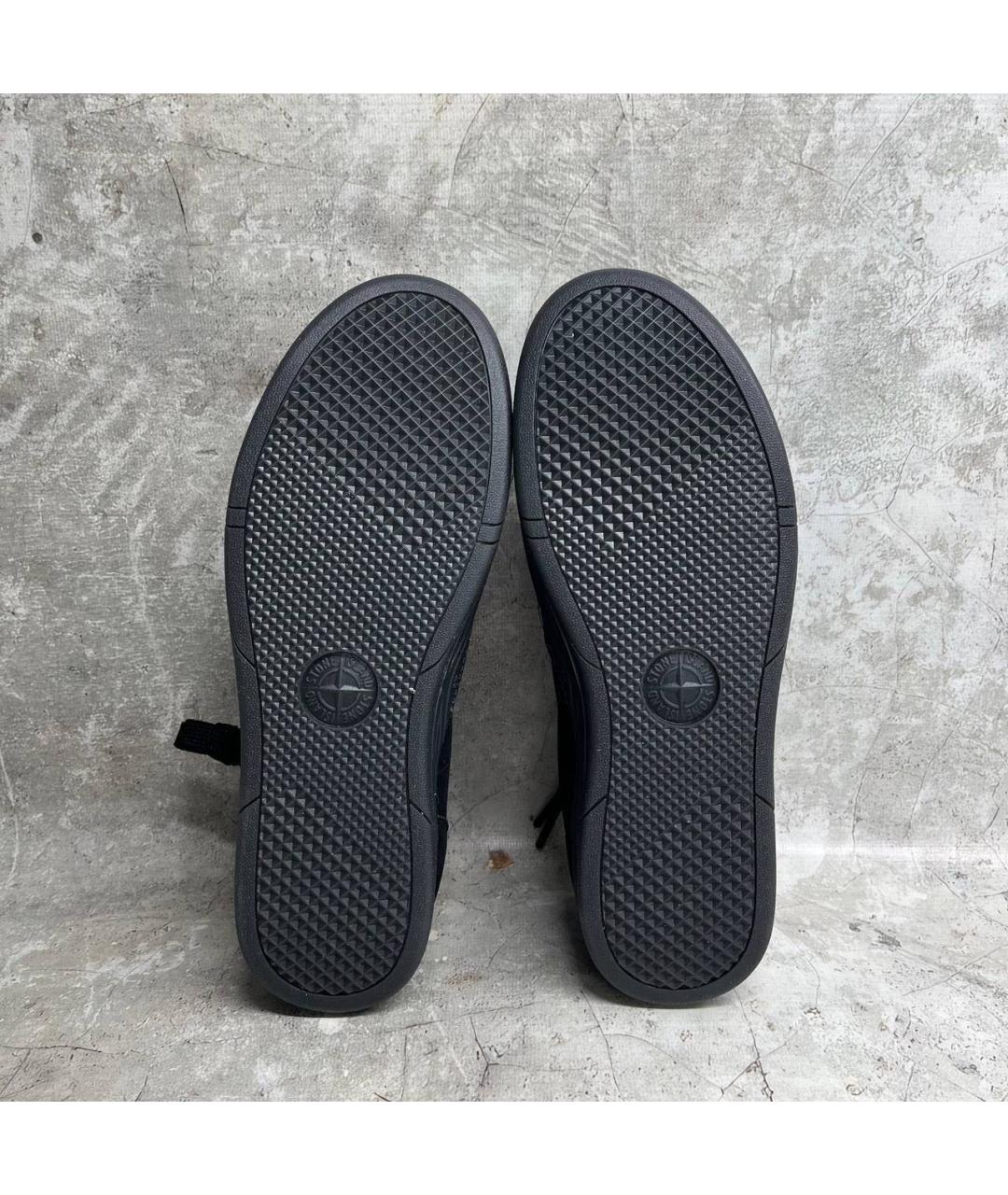 STONE ISLAND Черные замшевые низкие кроссовки / кеды, фото 4