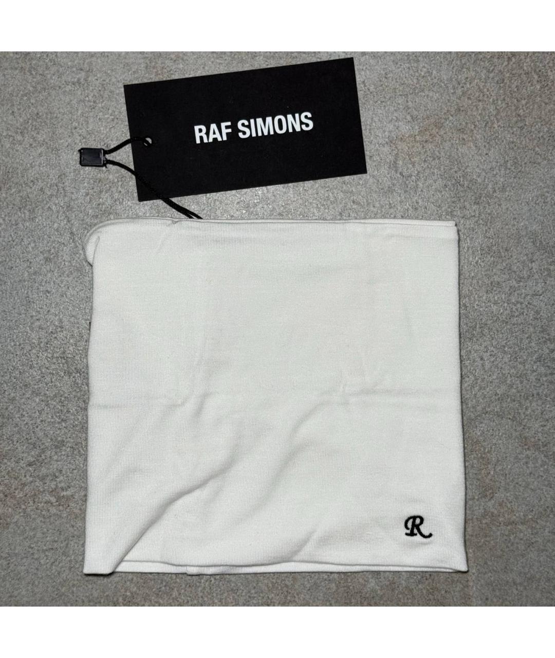 RAF SIMONS Белый хлопковый шарф, фото 2