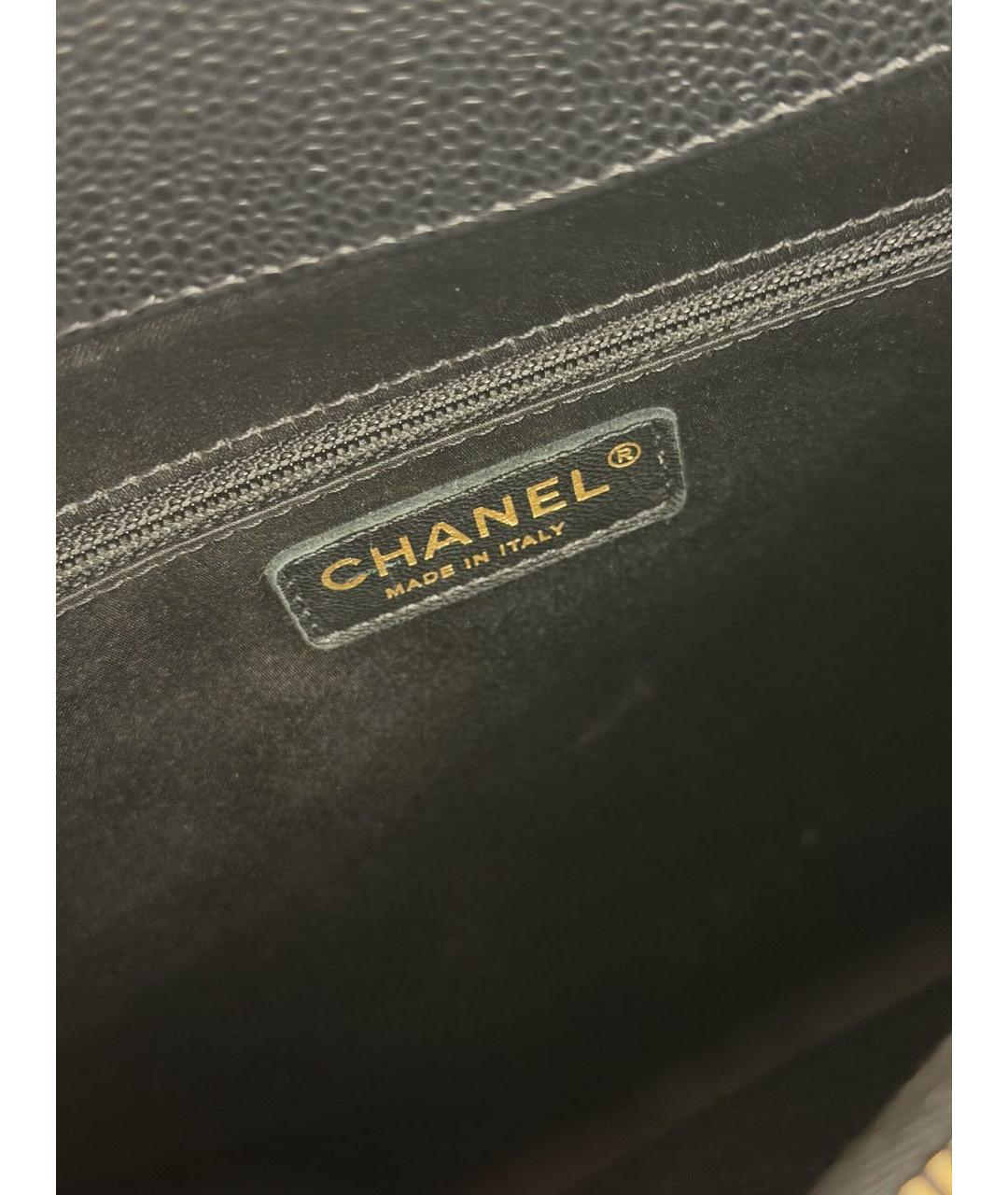 CHANEL Черная кожаная сумка тоут, фото 8