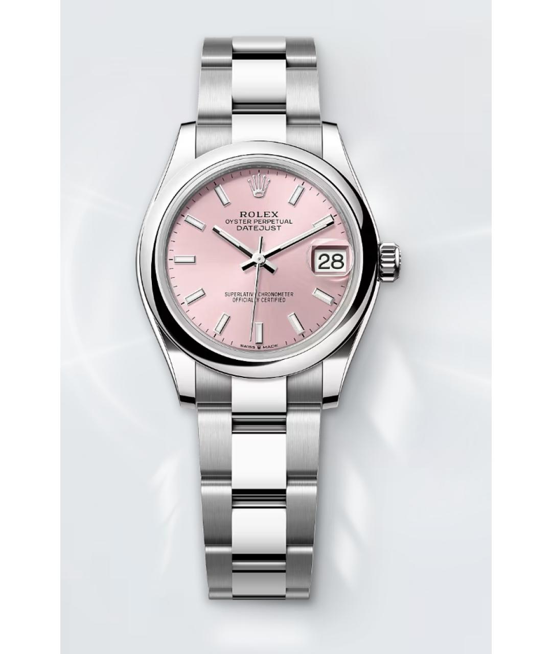 ROLEX Розовые металлические часы, фото 2