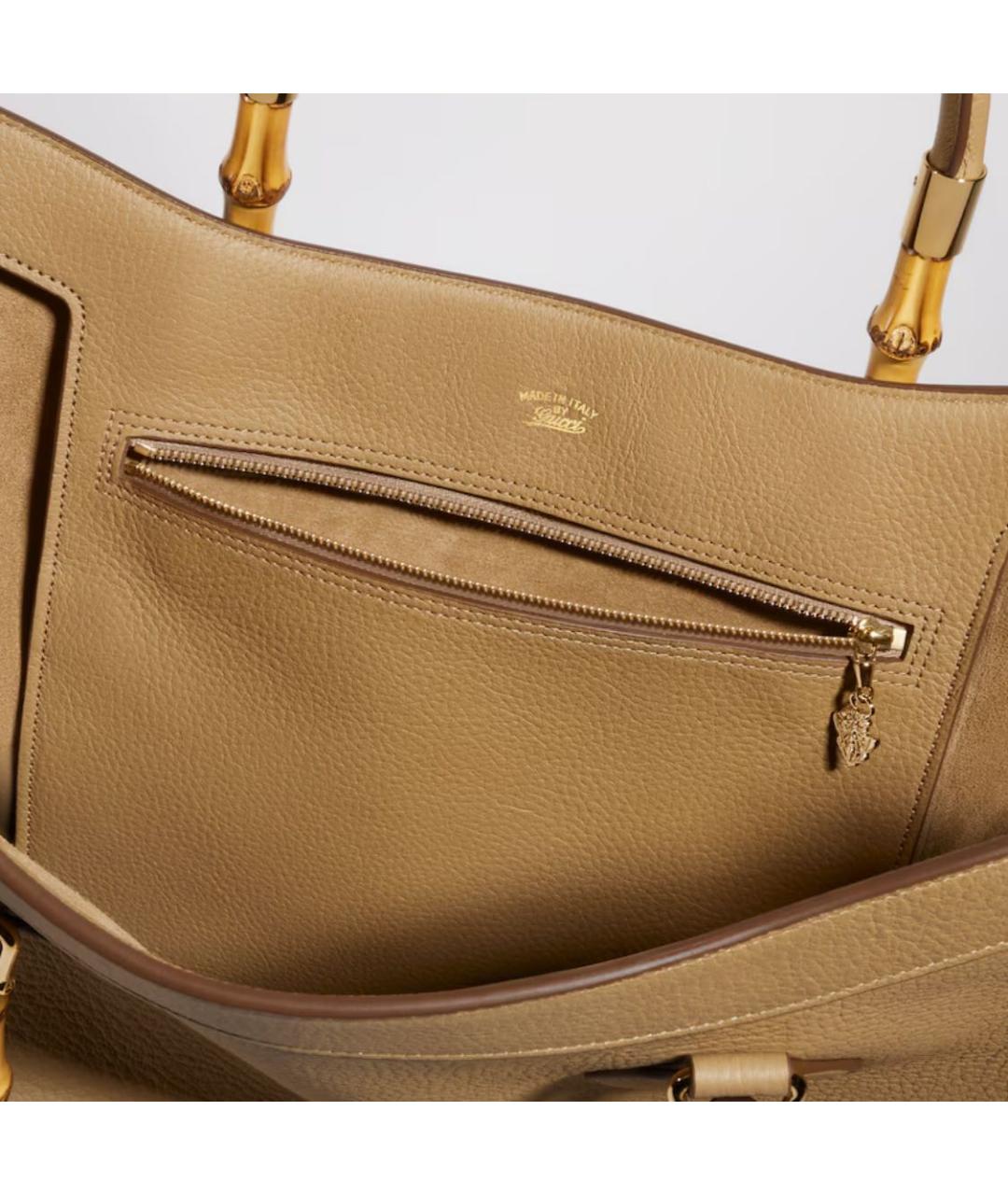 GUCCI Горчичная кожаная сумка тоут, фото 4