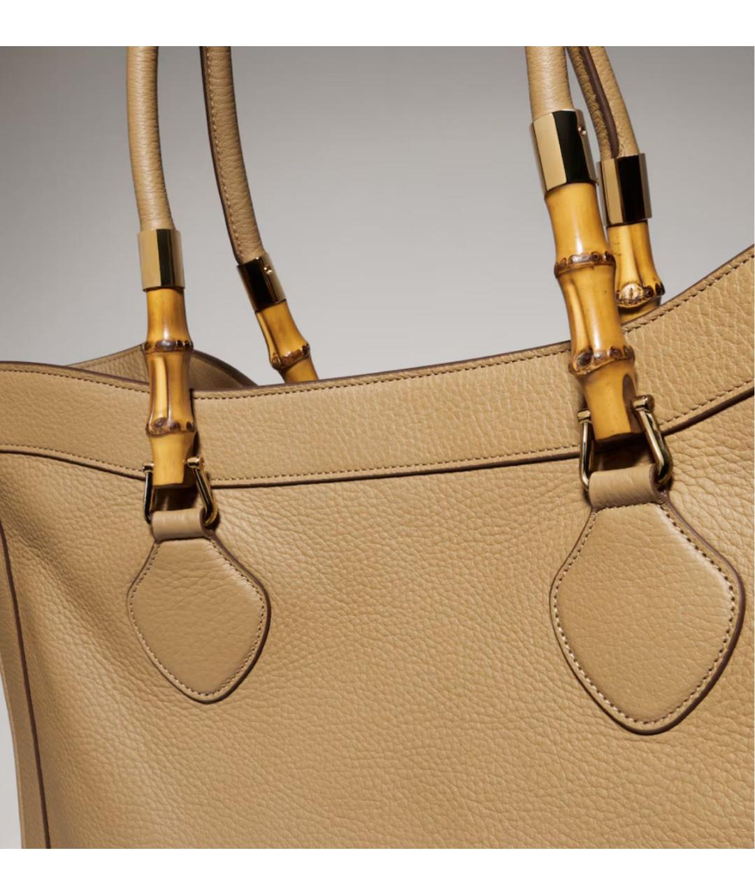 GUCCI Горчичная кожаная сумка тоут, фото 3