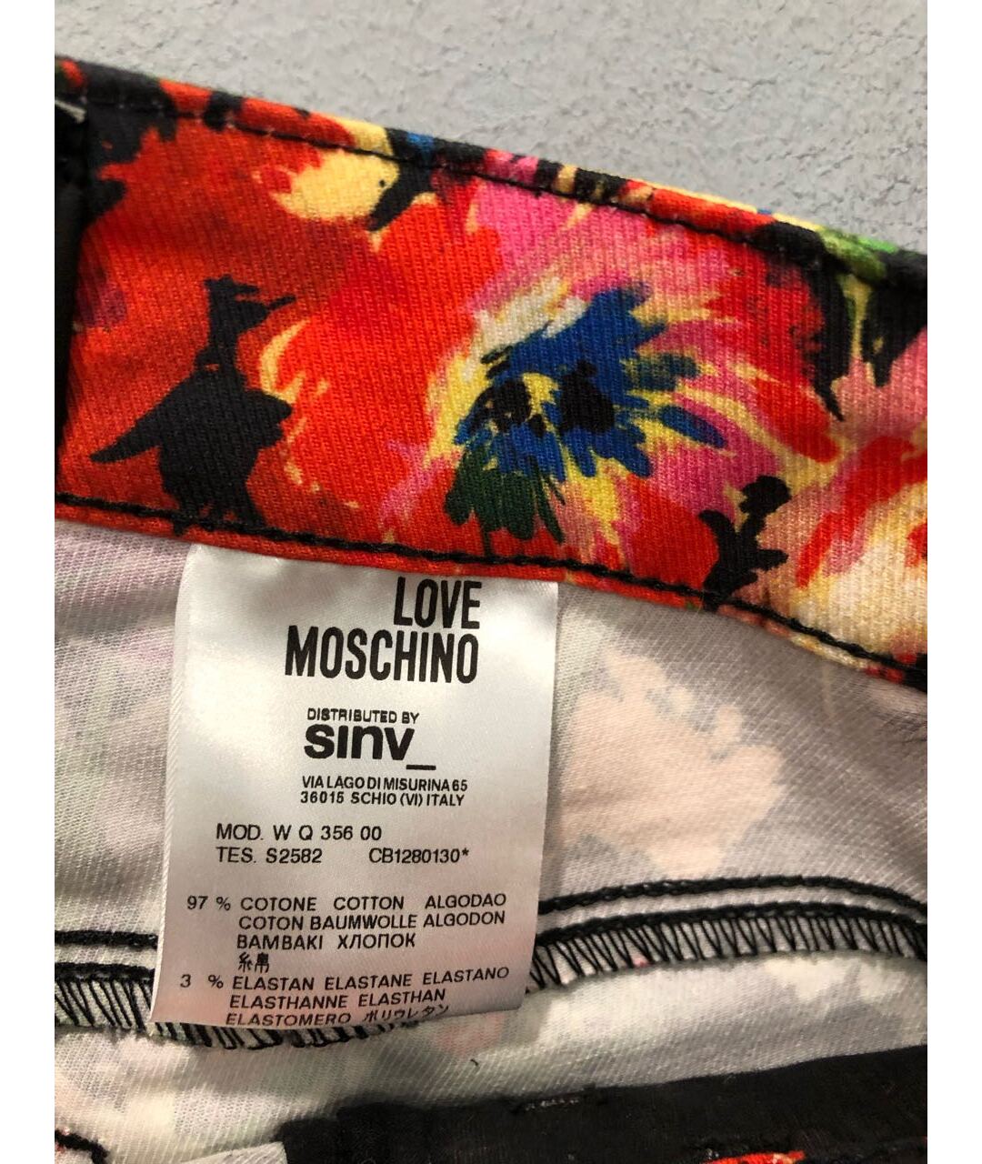 LOVE MOSCHINO Мульти хлопко-эластановые джинсы слим, фото 5