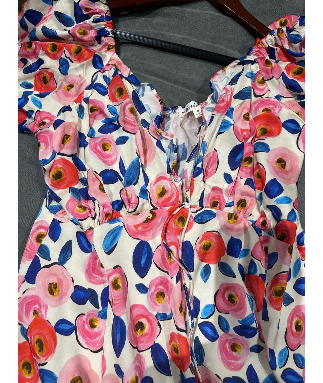 FOR LOVE AND LEMONS Мульти атласное платье, фото 4