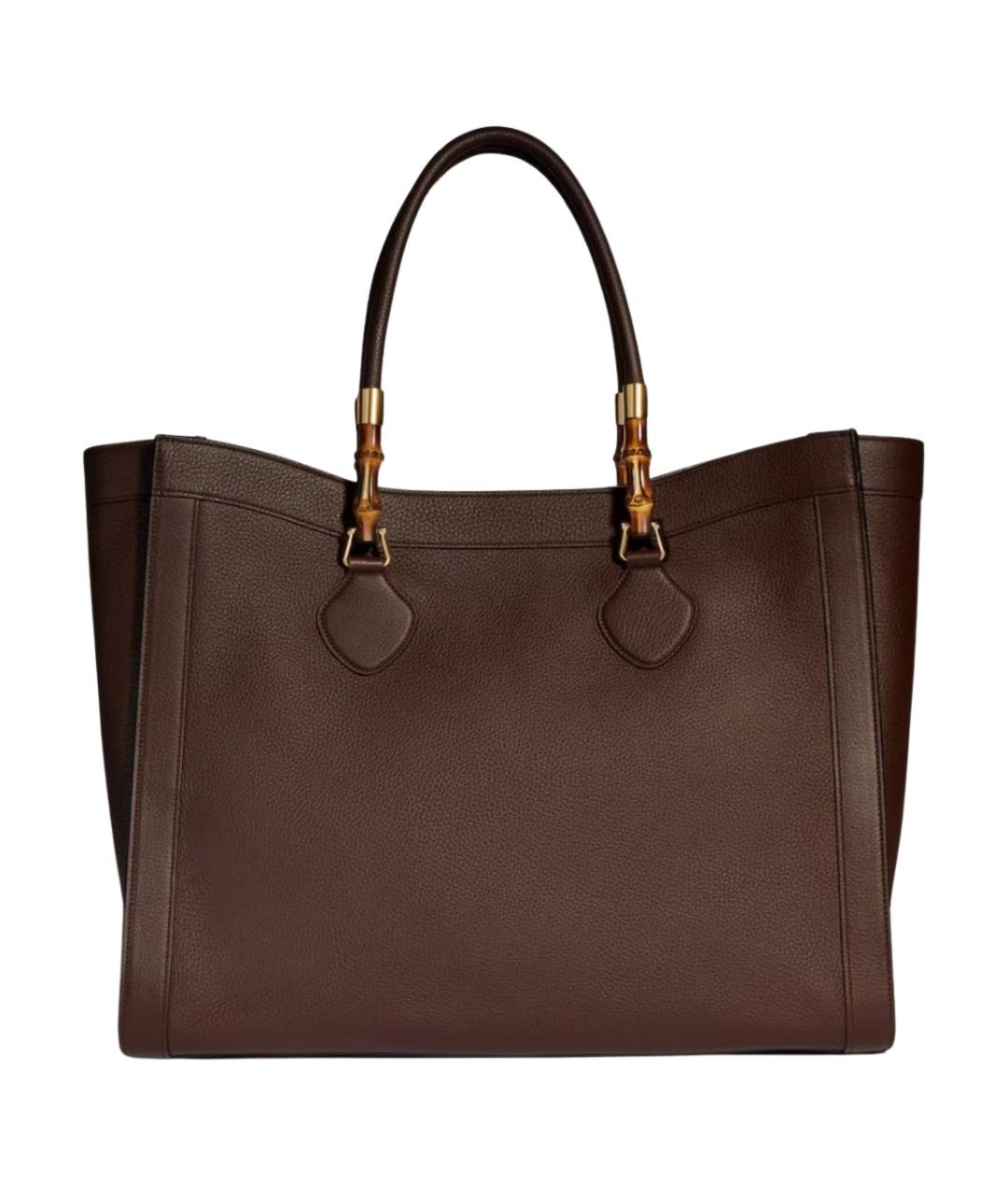 GUCCI Коричневая кожаная сумка тоут, фото 1