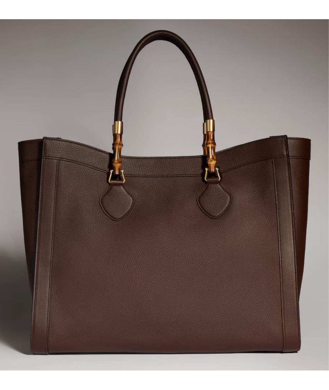 GUCCI Коричневая кожаная сумка тоут, фото 7