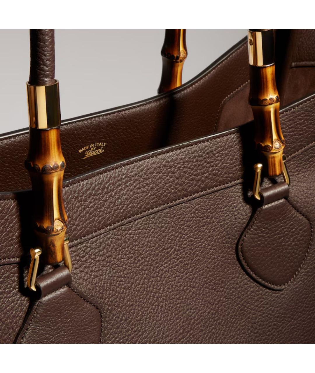 GUCCI Коричневая кожаная сумка тоут, фото 3