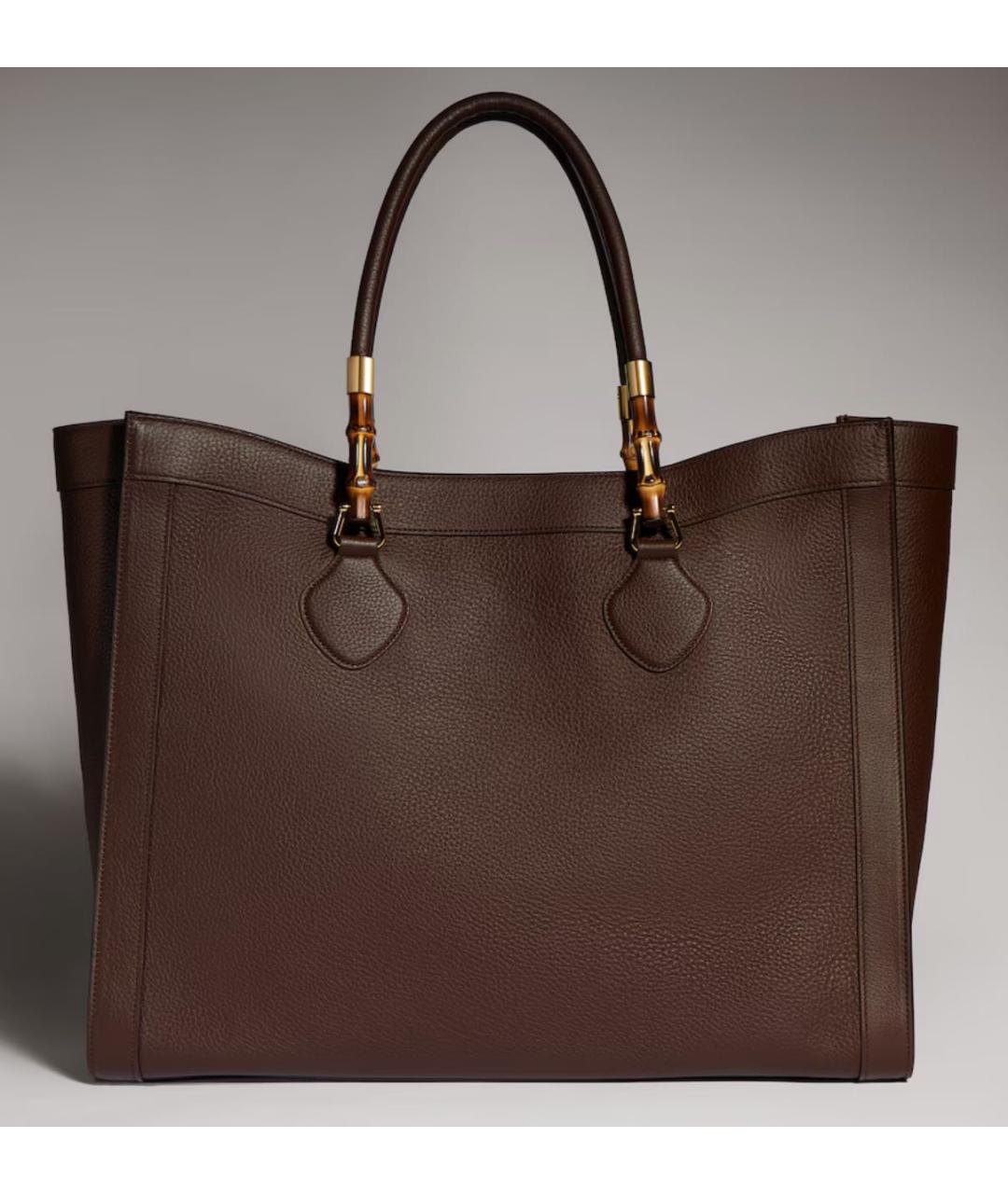GUCCI Коричневая кожаная сумка тоут, фото 4