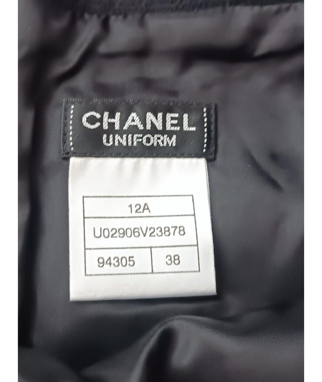 CHANEL Черная шерстяная юбка миди, фото 5