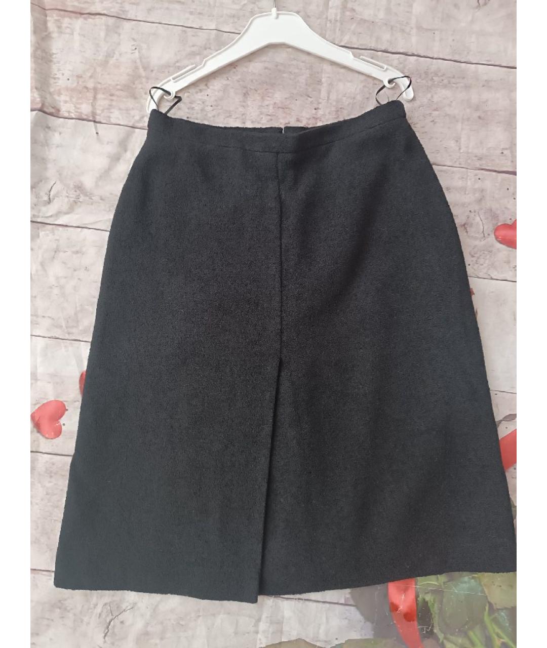 CHANEL Черная шерстяная юбка миди, фото 7