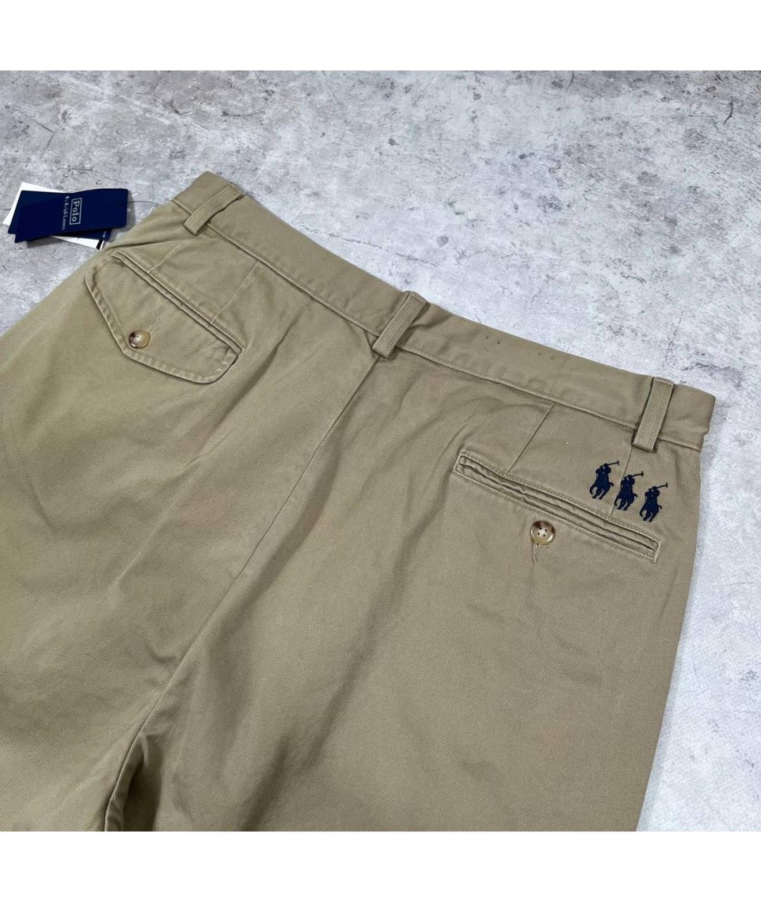 POLO RALPH LAUREN Бежевые хлопковые брюки чинос, фото 3