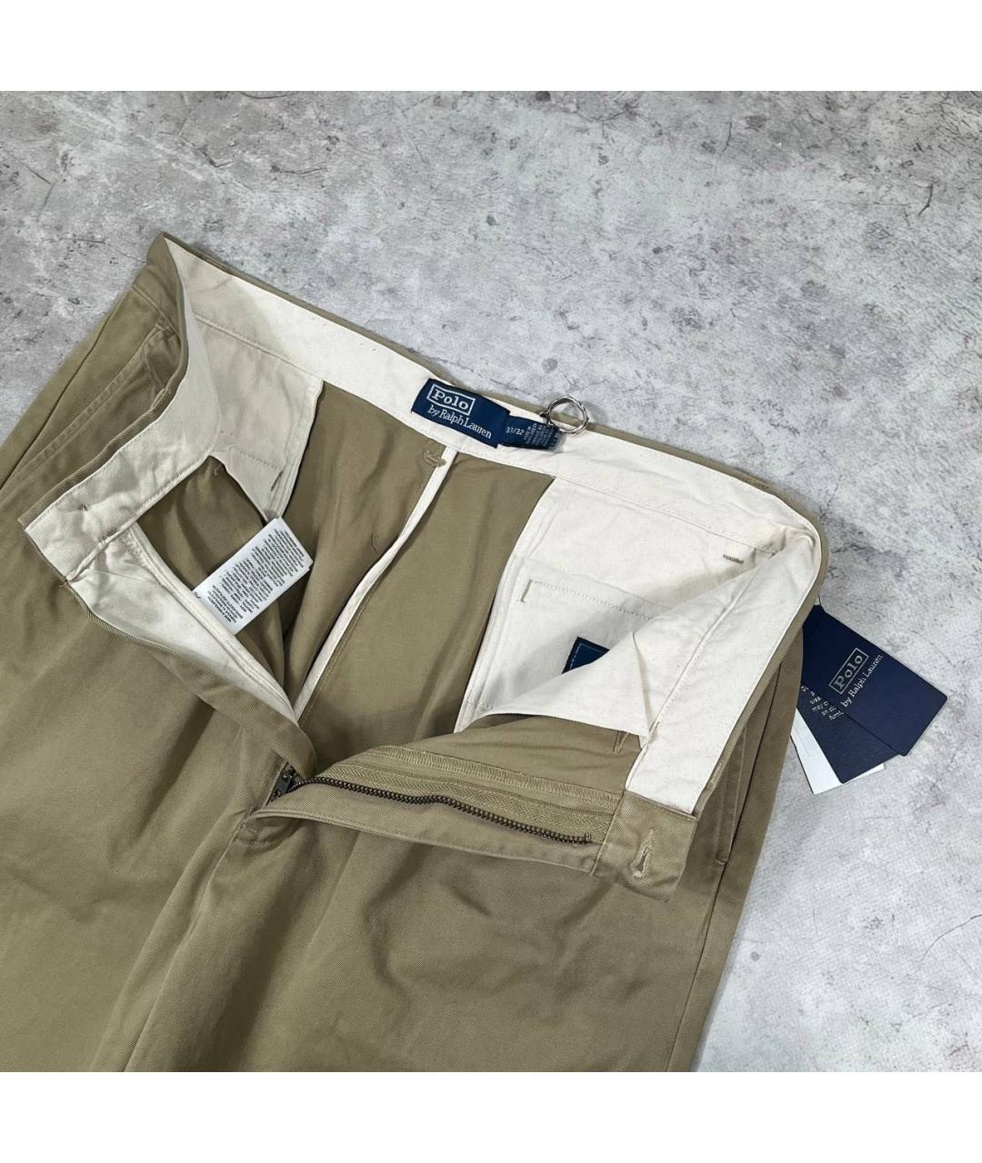 POLO RALPH LAUREN Бежевые хлопковые брюки чинос, фото 5