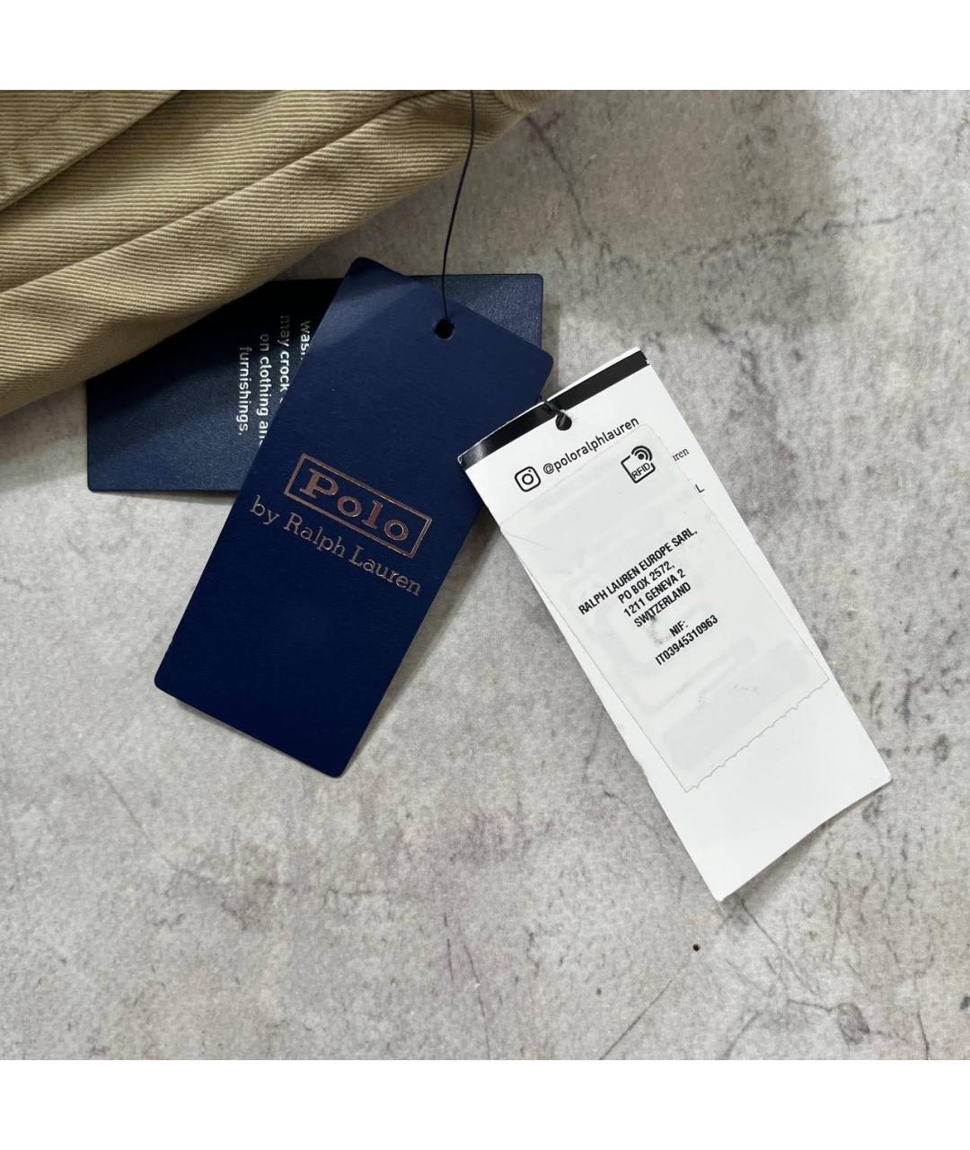 POLO RALPH LAUREN Бежевые хлопковые брюки чинос, фото 7