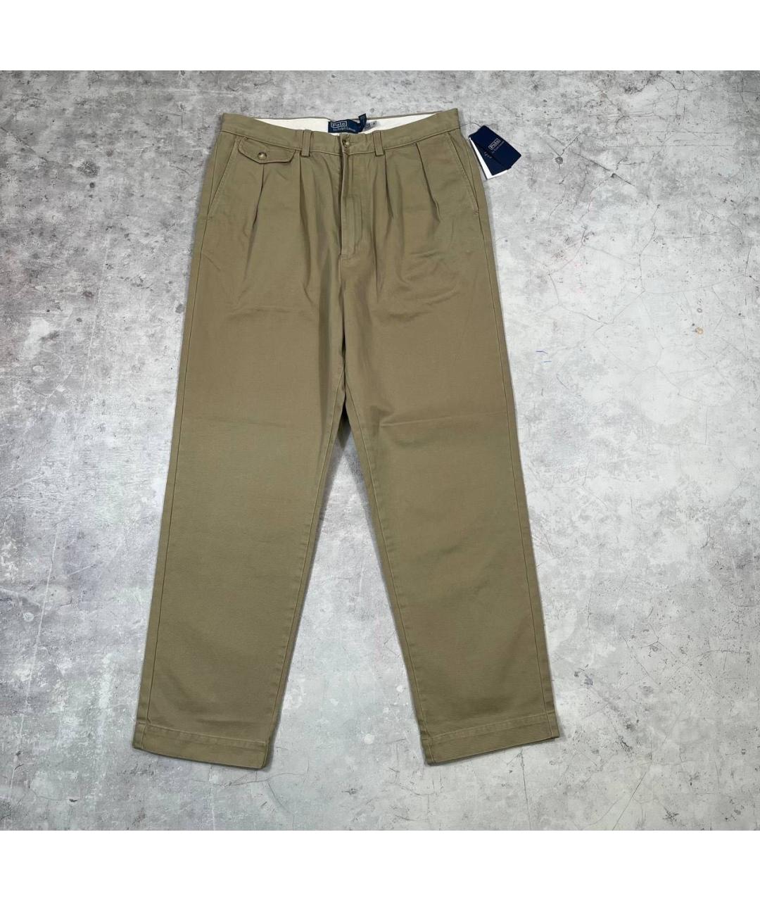 POLO RALPH LAUREN Бежевые хлопковые брюки чинос, фото 9