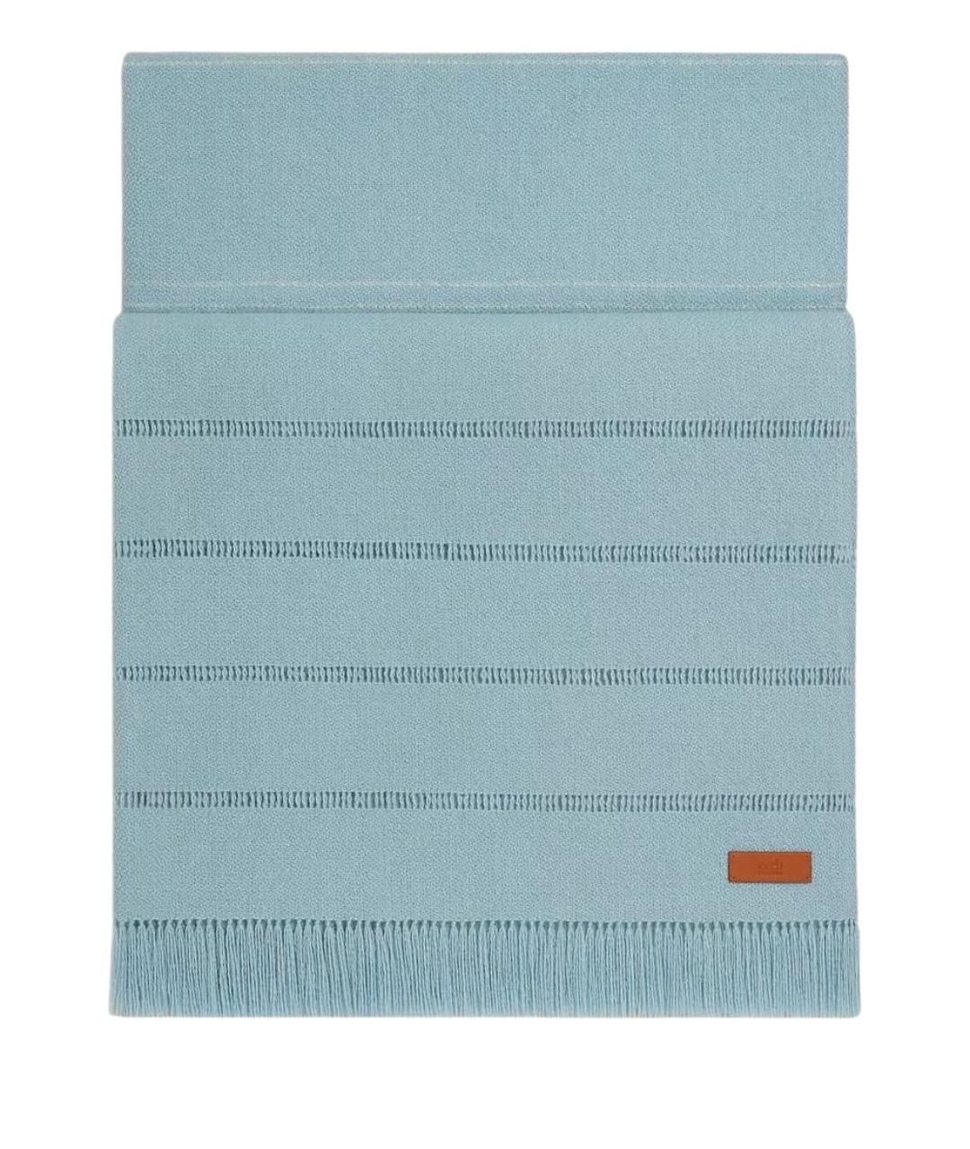 HERMES Голубой кашемировый шарф, фото 1