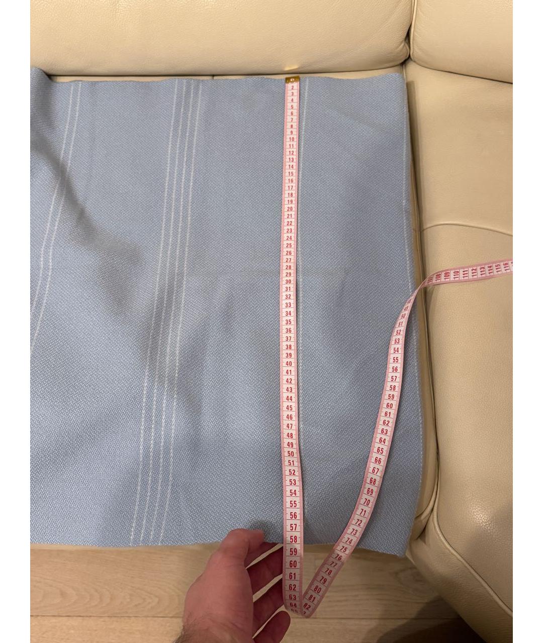 HERMES Голубой кашемировый шарф, фото 8