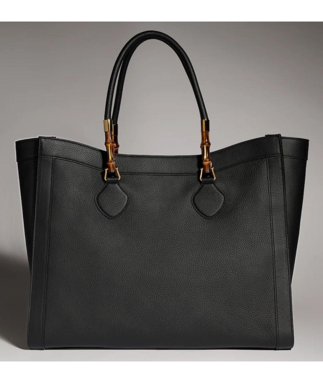 GUCCI Черная кожаная сумка тоут, фото 7