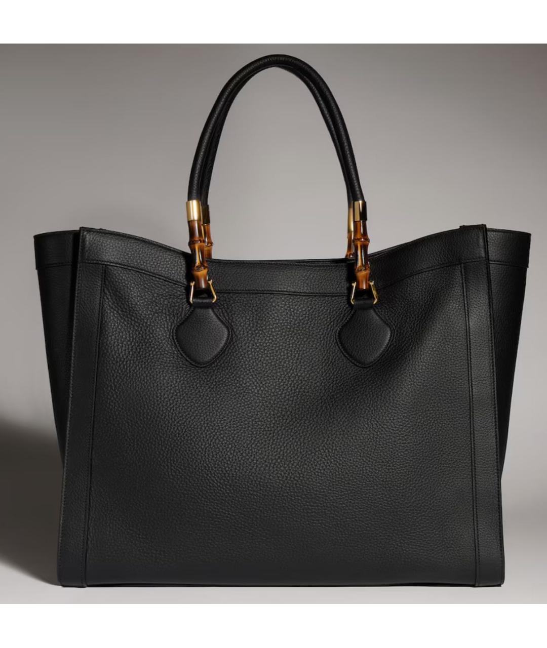 GUCCI Черная кожаная сумка тоут, фото 4