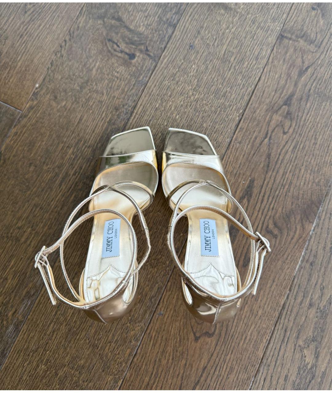 JIMMY CHOO Золотые босоножки, фото 3