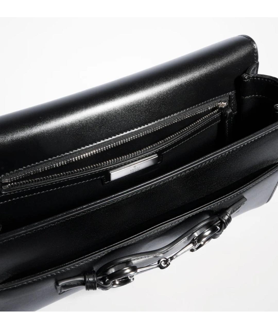 GUCCI Черная кожаная сумка с короткими ручками, фото 5