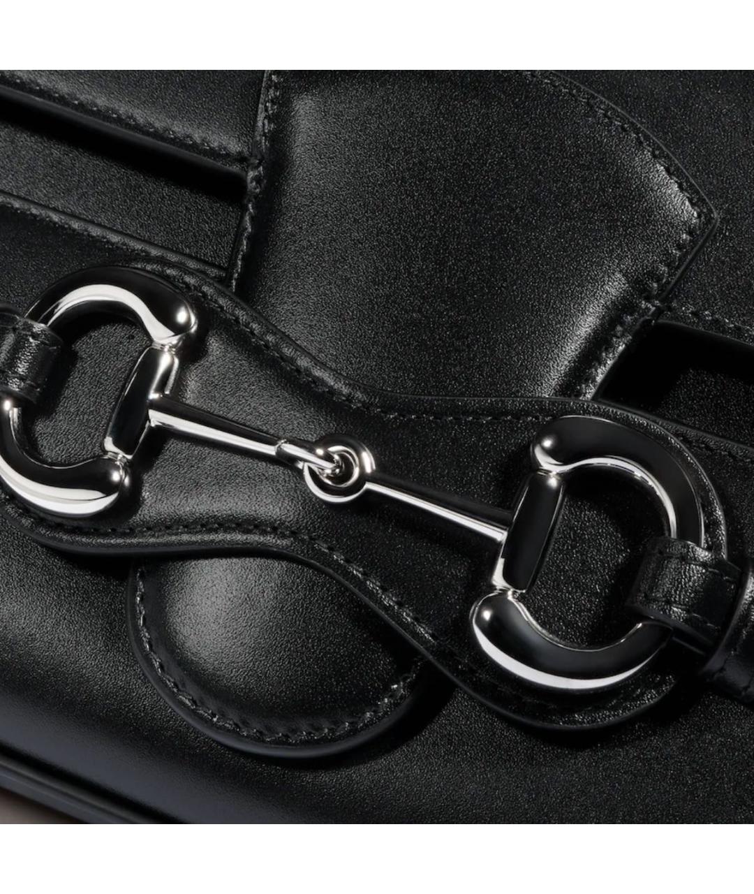 GUCCI Черная кожаная сумка с короткими ручками, фото 3