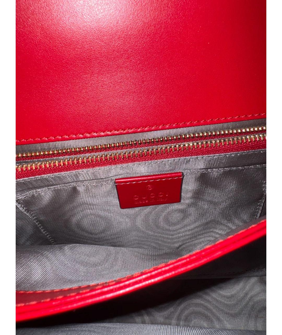 GUCCI Красная кожаная сумка через плечо, фото 5