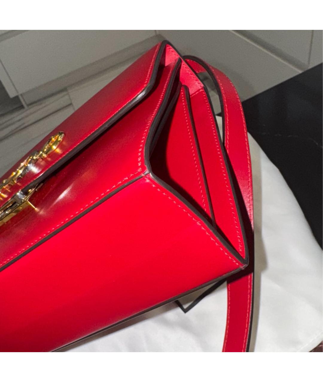 GUCCI Красная кожаная сумка через плечо, фото 7