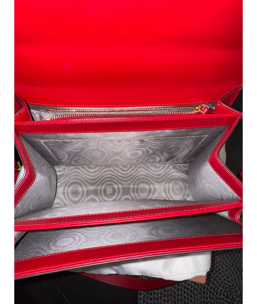 GUCCI Красная кожаная сумка через плечо, фото 4