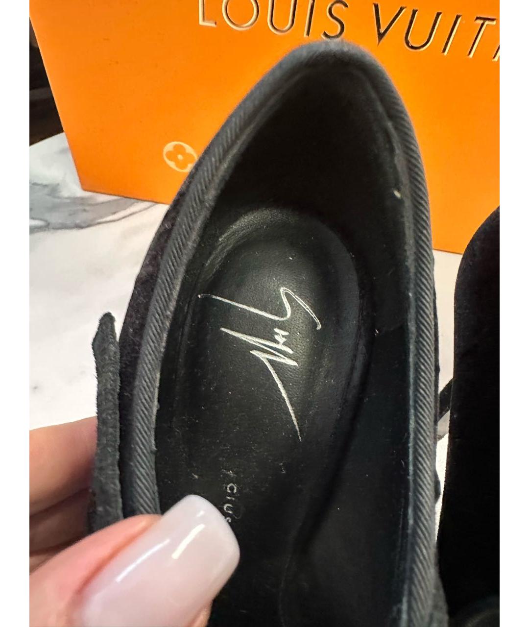 GIUSEPPE ZANOTTI DESIGN Черные бархатные туфли, фото 6