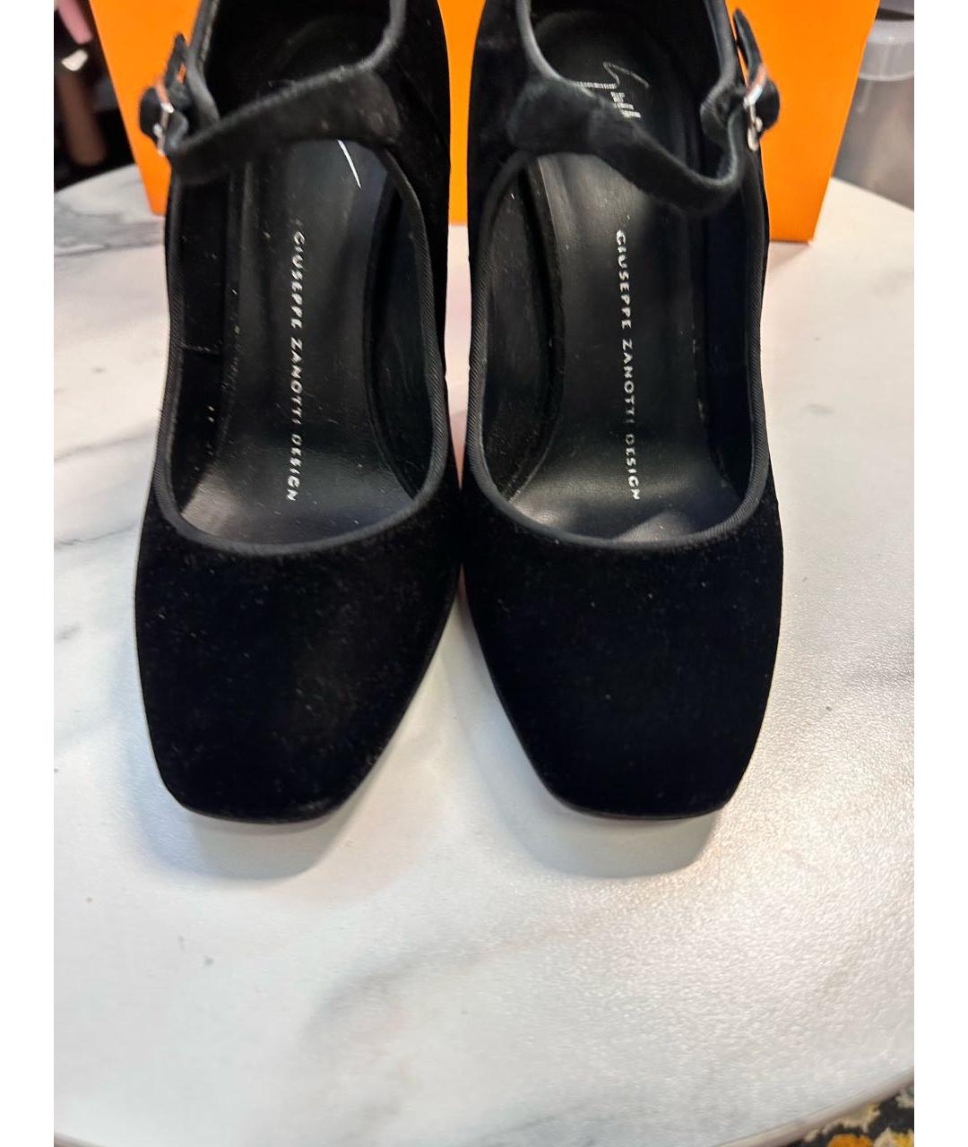 GIUSEPPE ZANOTTI DESIGN Черные бархатные туфли, фото 5