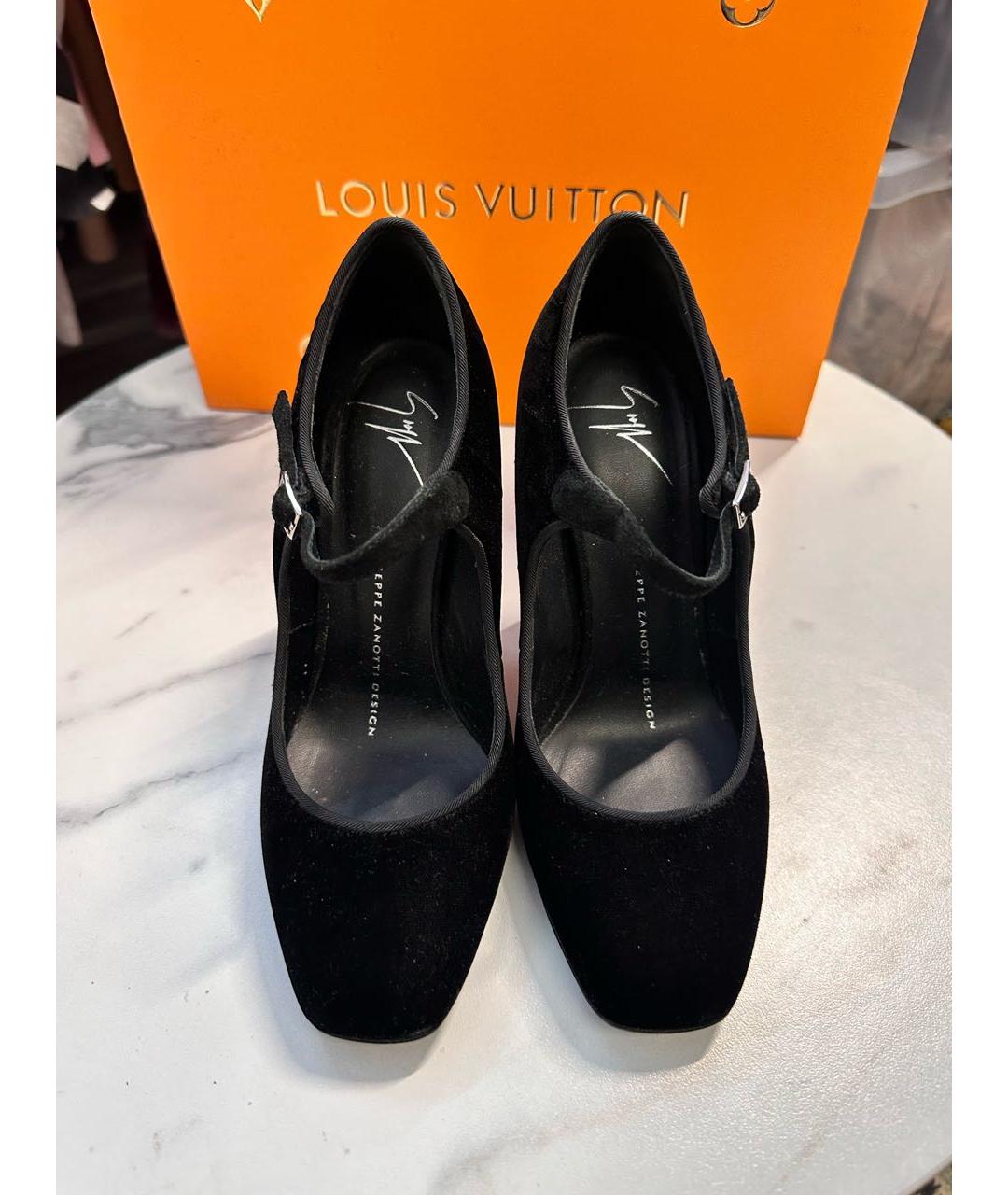 GIUSEPPE ZANOTTI DESIGN Черные бархатные туфли, фото 2