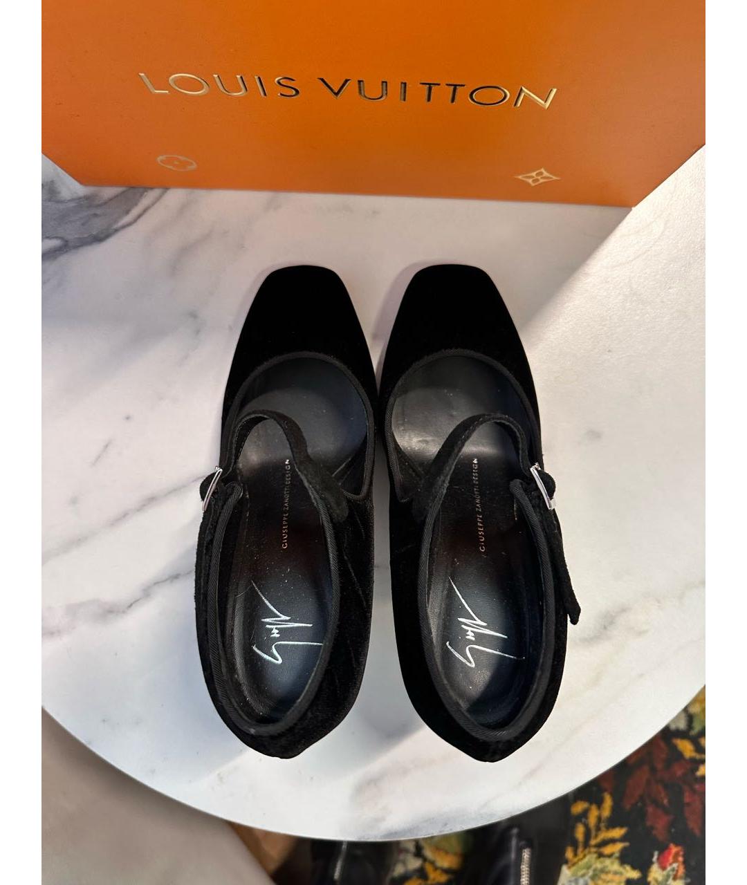 GIUSEPPE ZANOTTI DESIGN Черные бархатные туфли, фото 3