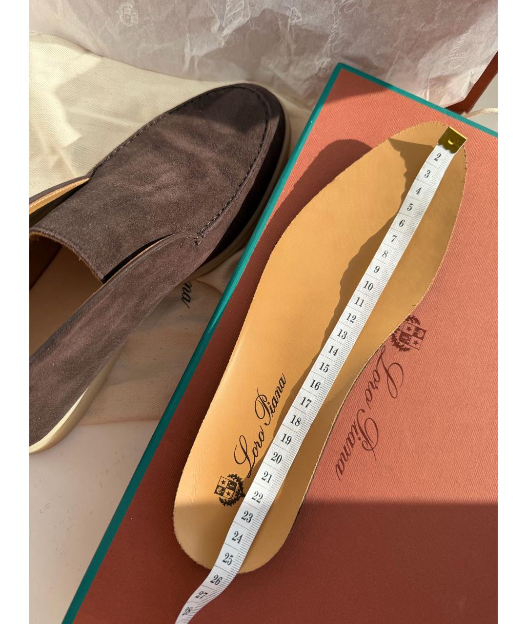 LORO PIANA Коричневые замшевые лоферы, фото 5