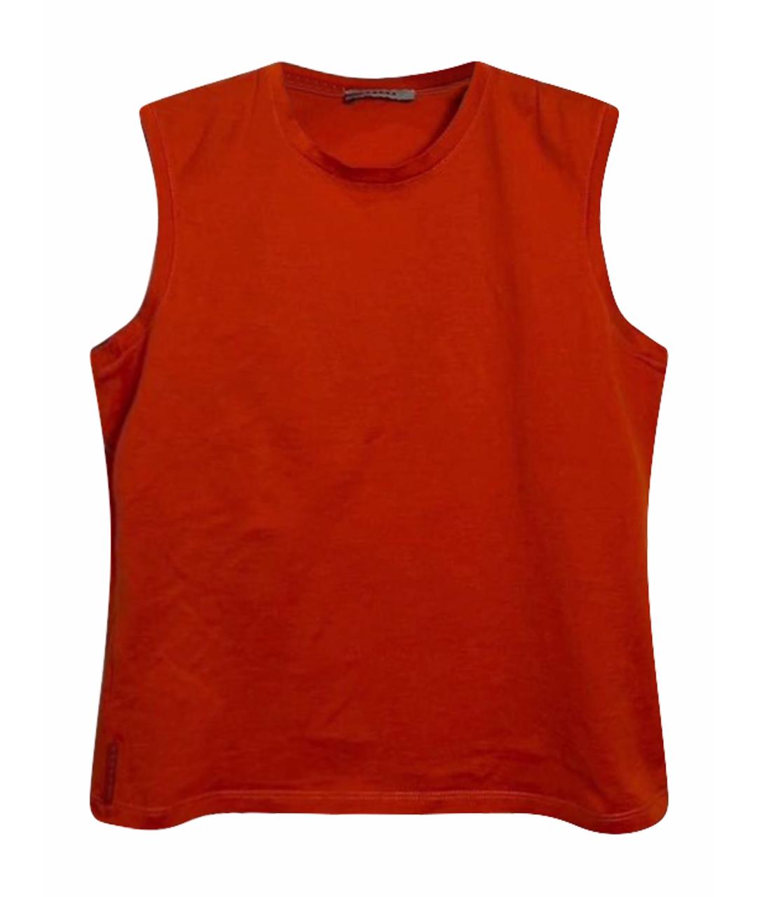 PRADA Красная хлопковая майка, фото 1