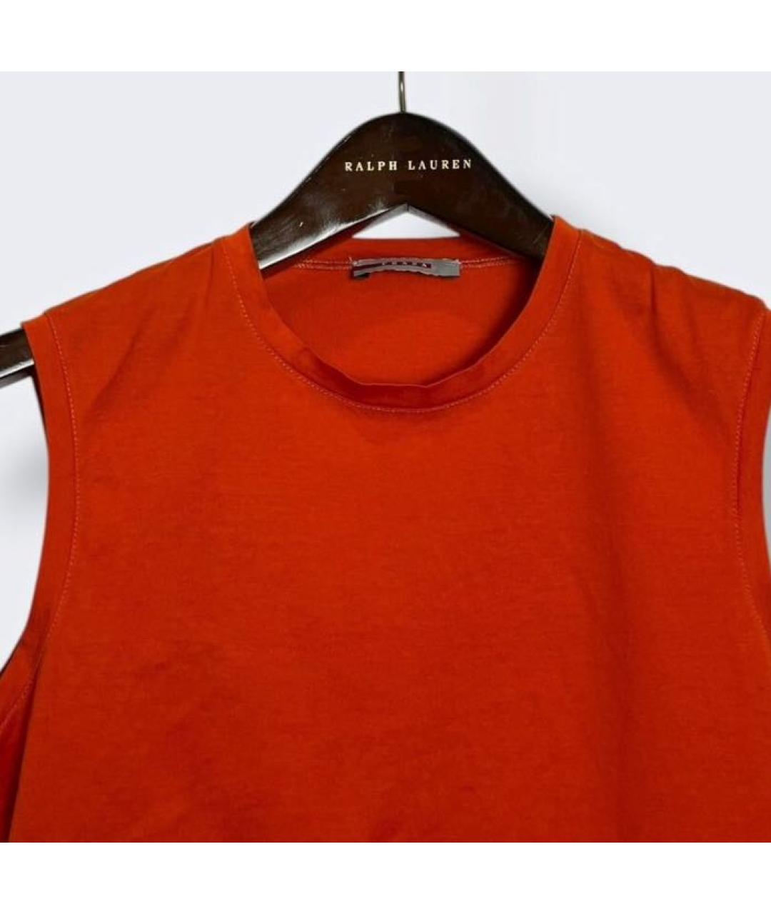 PRADA Красная хлопковая майка, фото 4