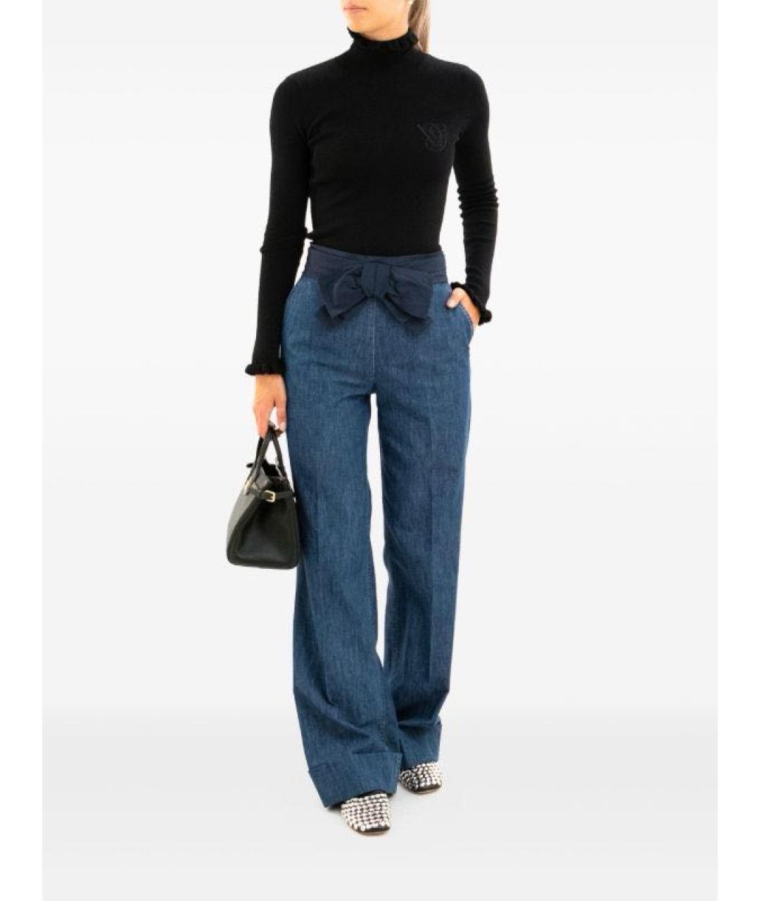 VALENTINO Синие хлопковые джинсы клеш, фото 5