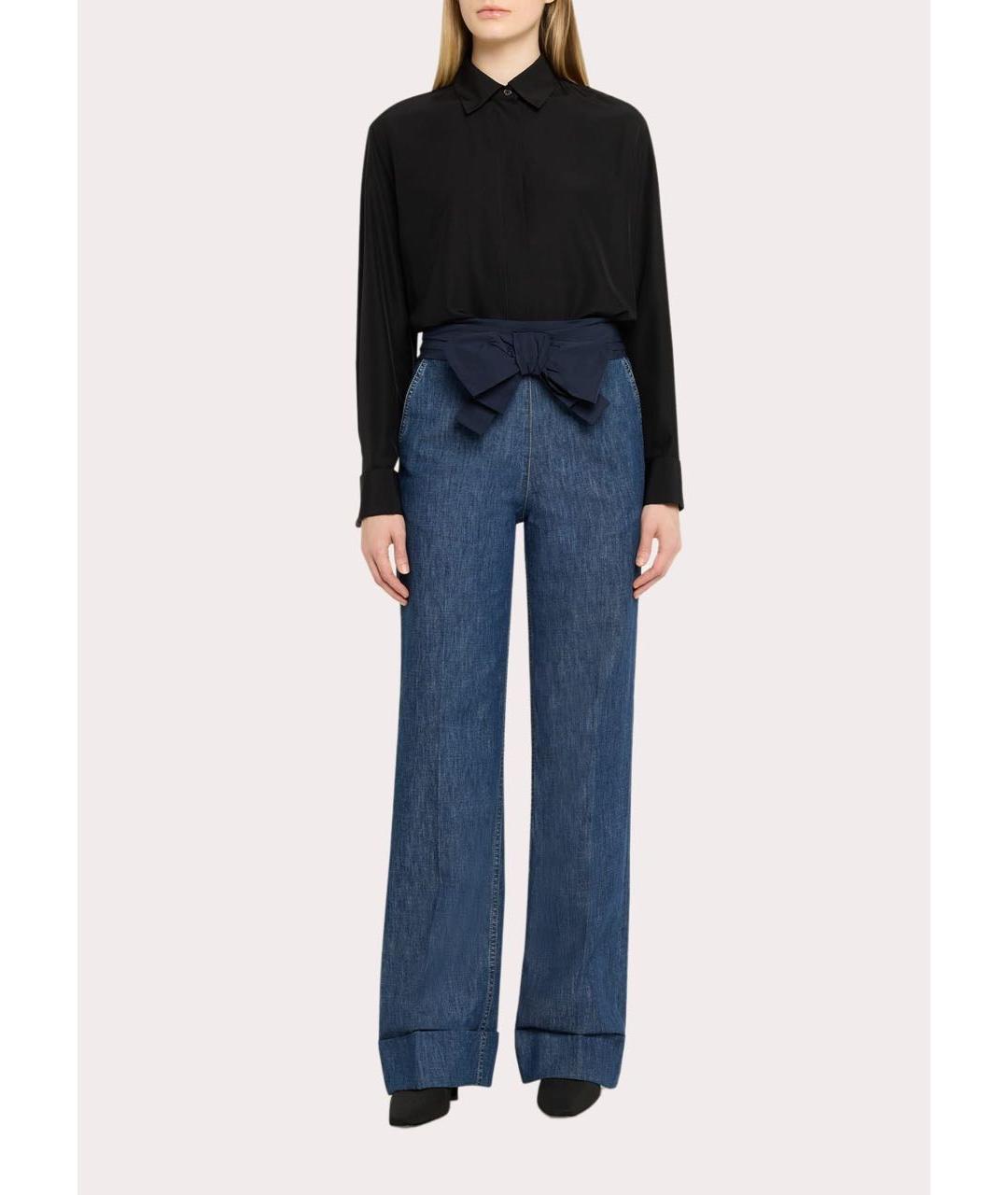 VALENTINO Синие хлопковые джинсы клеш, фото 2