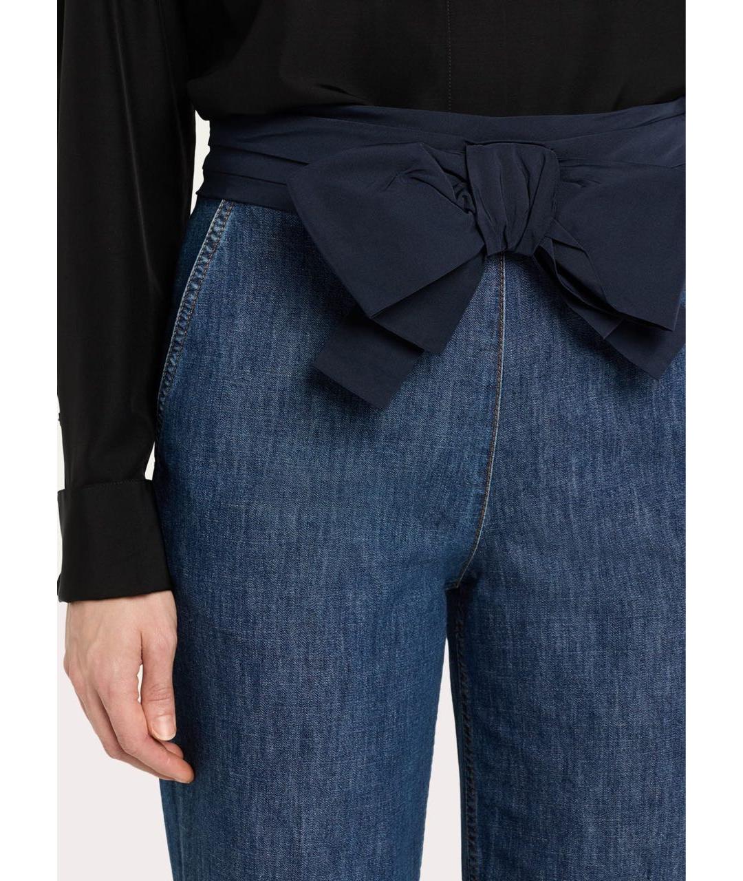 VALENTINO Синие хлопковые джинсы клеш, фото 4