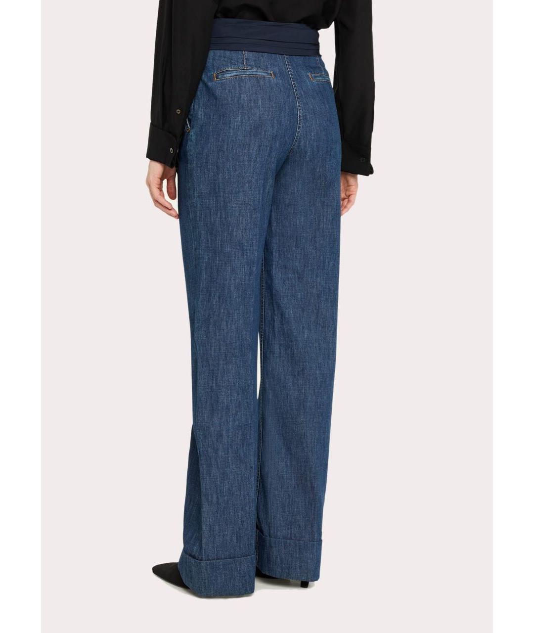 VALENTINO Синие хлопковые джинсы клеш, фото 3
