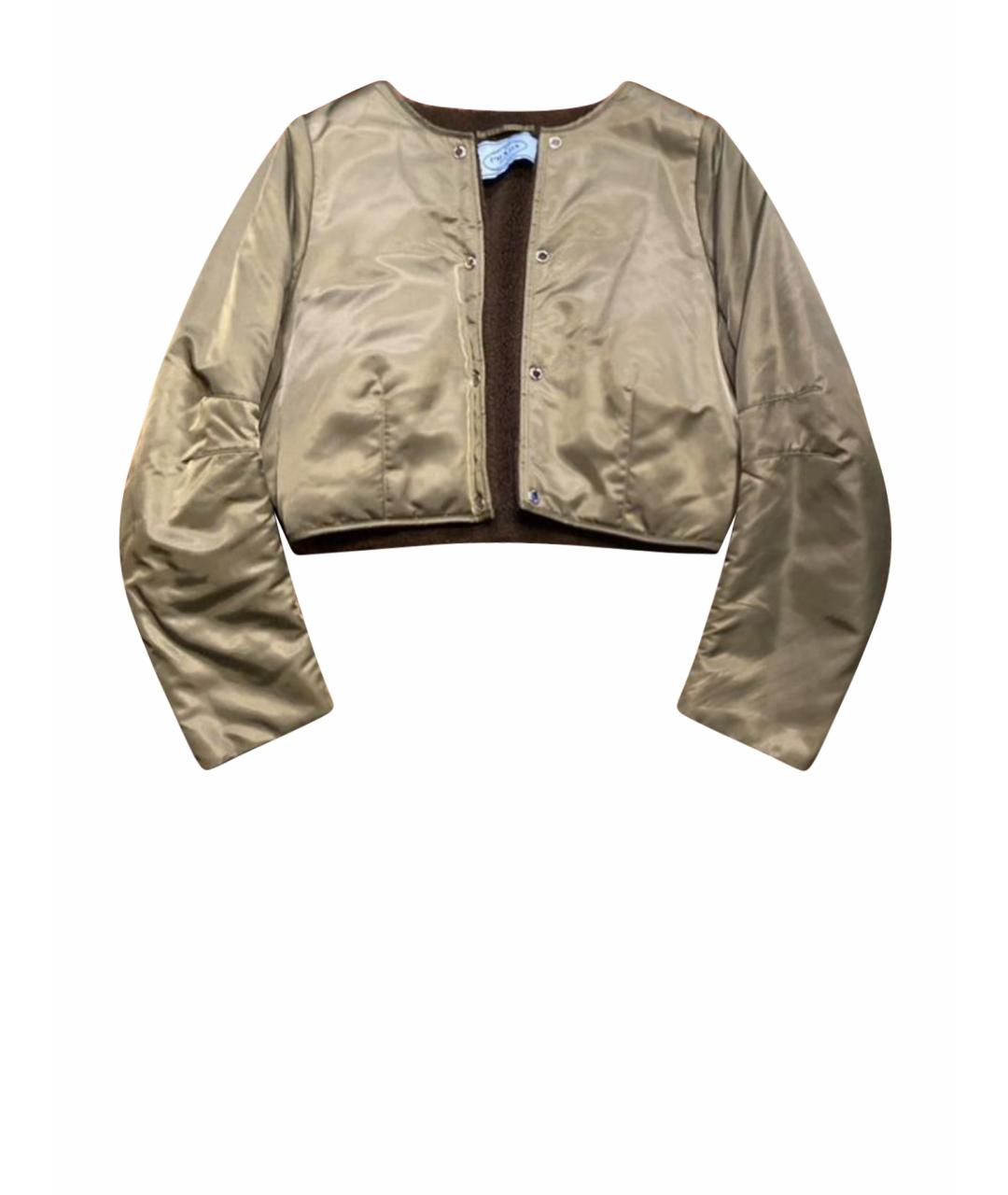 PRADA Хаки вискозная куртка, фото 1