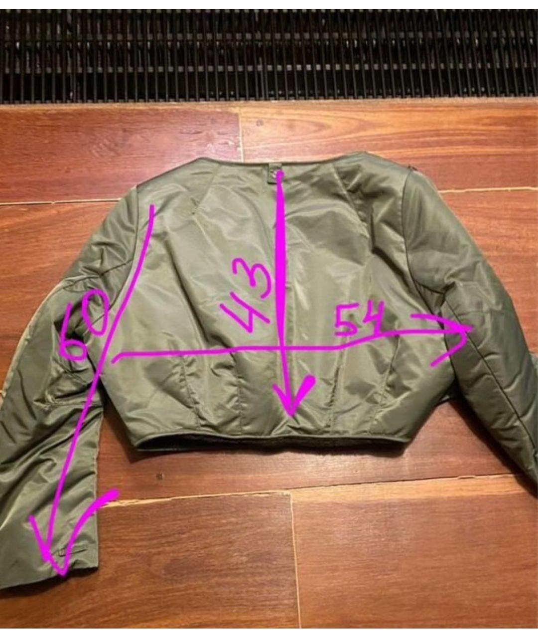 PRADA Хаки вискозная куртка, фото 8